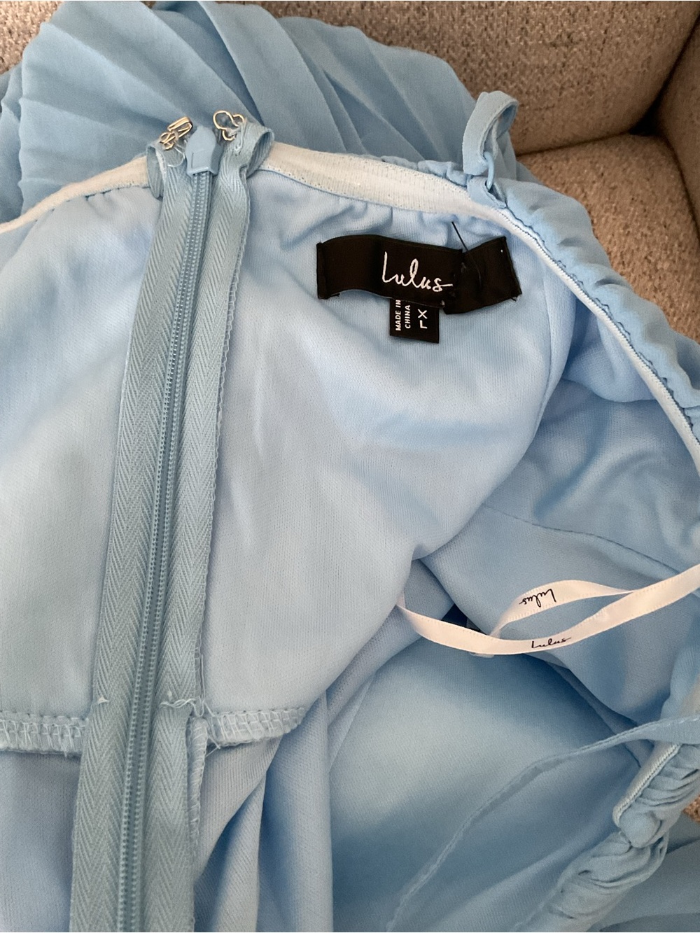 Lulus Admirable Elegance Light Blue Pleated Bustier Lightweight Maxi Dress XL - Picture 12 of 15